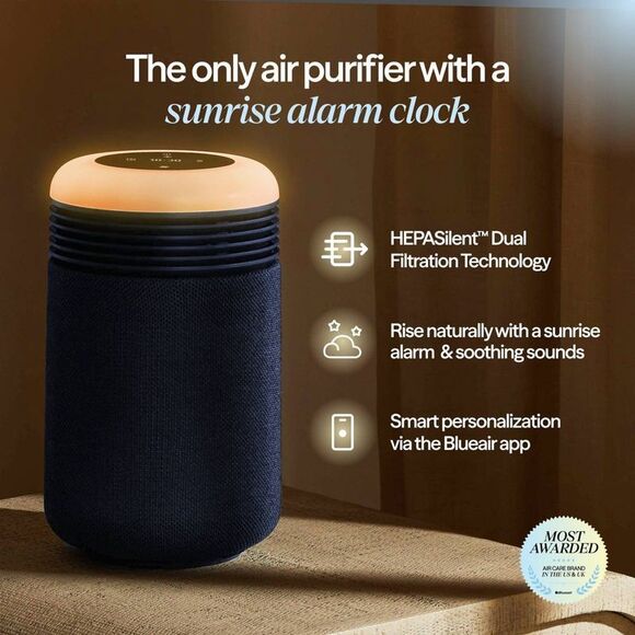 Open Box - Blueair - Mini Restful Air purifier and Sunrise Cloc Blue - Picture 2 of 9